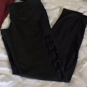 Victoria's Secret Black Kids Leggings with Side Detail